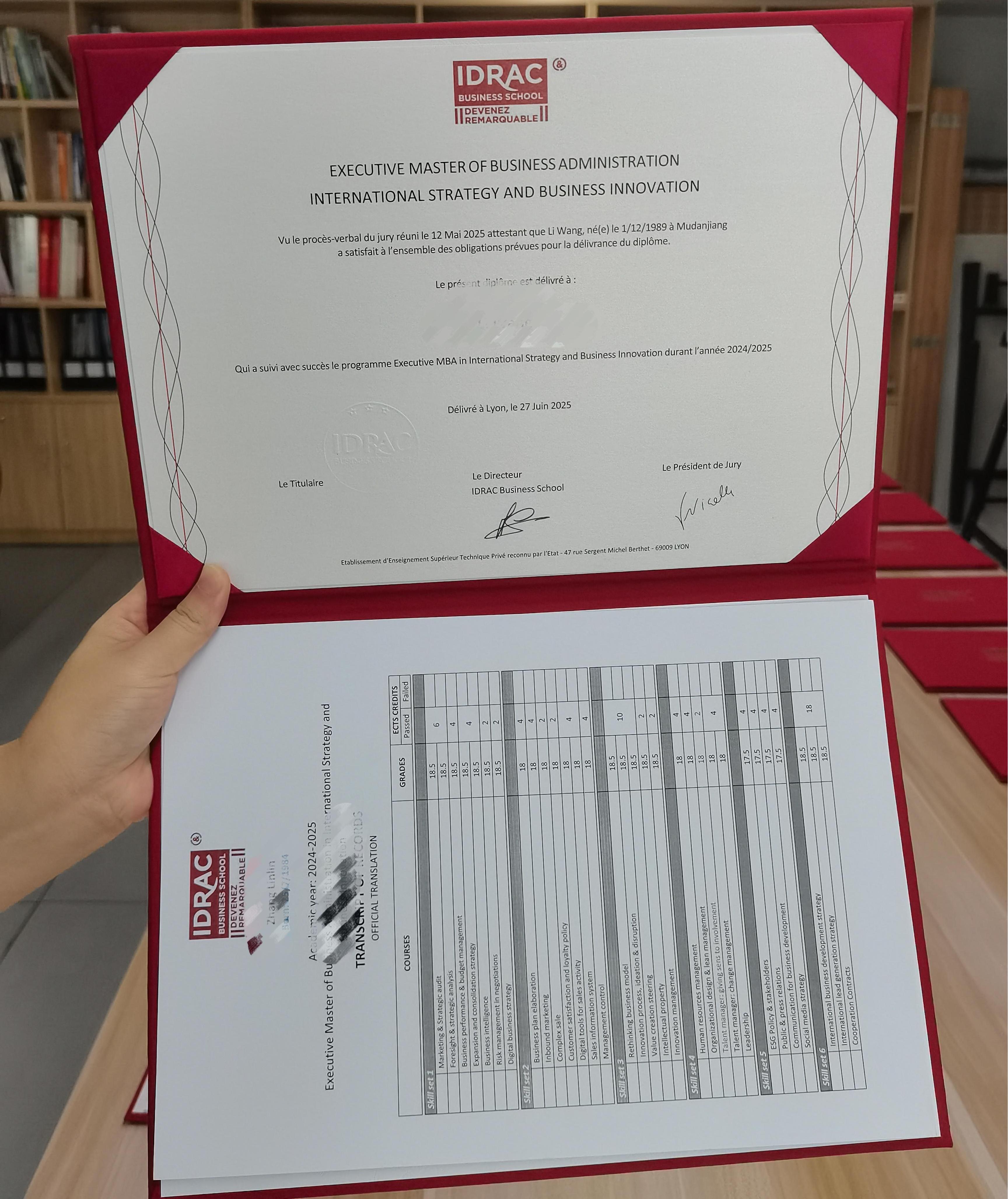 畢業(yè)喜訊 | 法國IDRAC高等商學院在職碩士學位項目27位大中華地區(qū)學子，喜獲碩士學位和成績單-